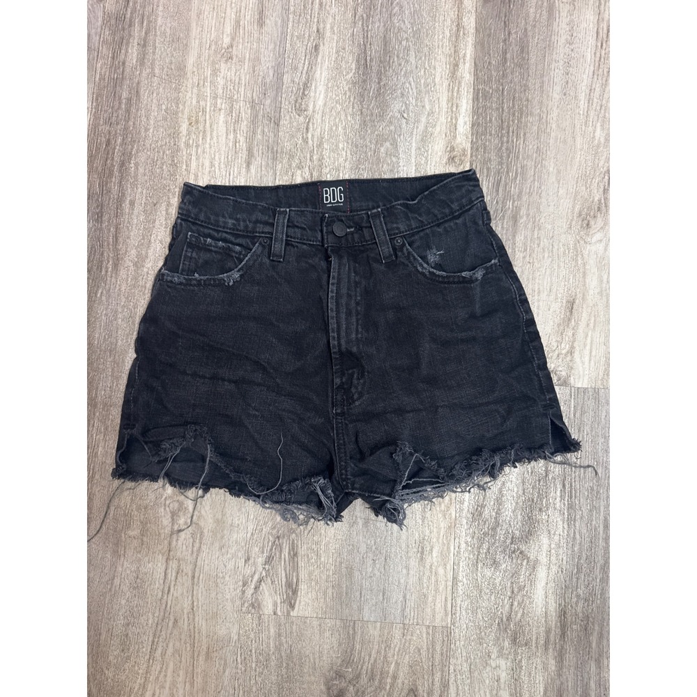 BDG Urban‎ Outfitters Black Girlfriend High Rise Distressed Denim Shorts Size 27